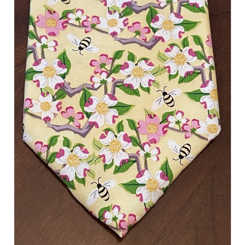 Angela Moore Hand Made Gold Pink 100% Imported Silk From Italy Made In Usa